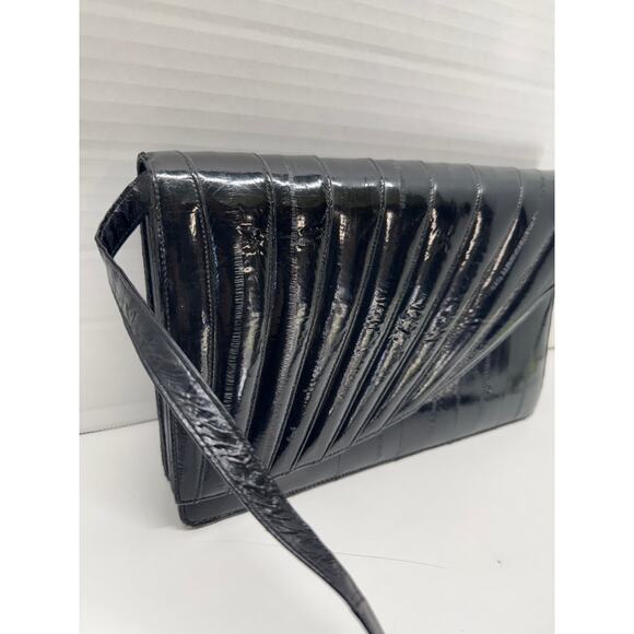 Vintage Black Eel Skin Purse with Adjustable and Removable Strap - Picture 2 of 8